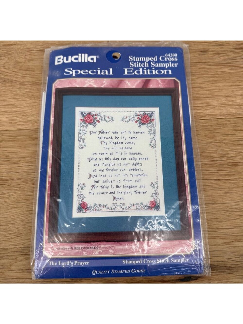 Bucilla VTG The Lords Prayer Stamped Cross Stitch Sampler Kit 64200 Special Ed